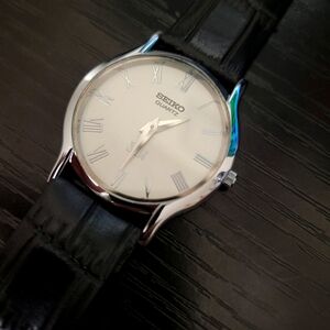 🔥Mint Condition‎ Seiko Slim Quartz Men's 34mm Watch Silver GORGEOUS